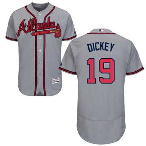 Atlanta Braves #19 R.A. Dickey Grey Flexbase Authentic Collection Stitched MLB Jersey