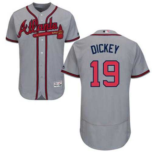 Atlanta Braves #19 R.A. Dickey Grey Flexbase Authentic Collection Stitched MLB Jersey Atlanta Braves #19 R.A. Dickey Grey Flexbase Authentic Collection Stitched MLB Jersey