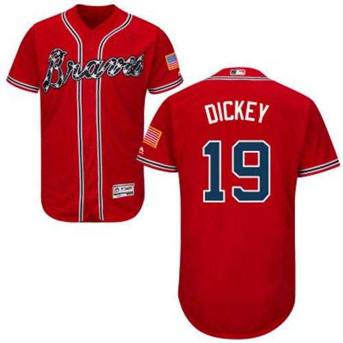 Atlanta Braves #19 R.A. Dickey Red Flexbase Authentic Collection Stitched MLB Jersey