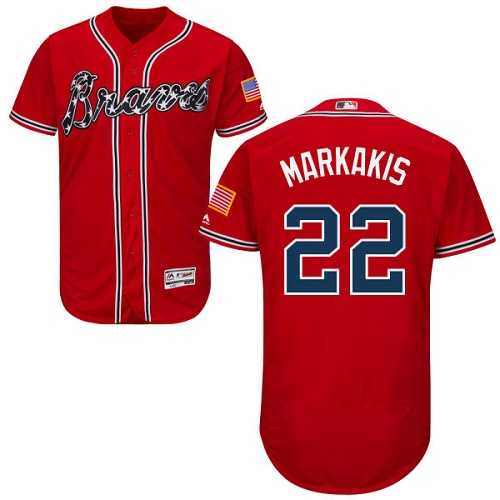 Atlanta Braves #22 Nick Markakis Red Flexbase Authentic Collection Stitched MLB Jersey Atlanta Braves #22 Nick Markakis Red Flexbase Authentic Collection Stitched MLB Jersey