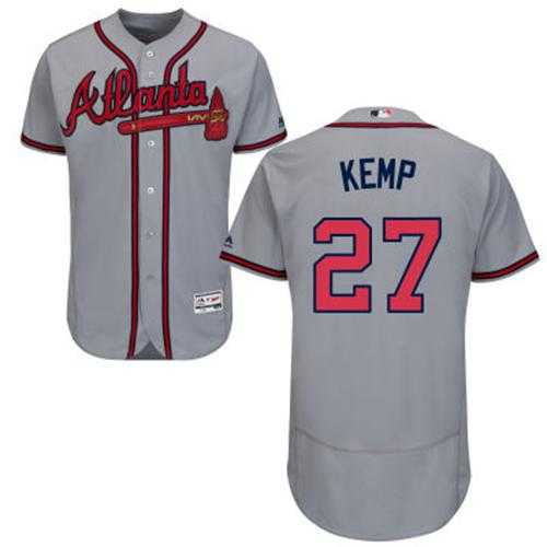 Atlanta Braves #27 Matt Kemp Grey Flexbase Authentic Collection Stitched MLB Jersey Atlanta Braves #27 Matt Kemp Grey Flexbase Authentic Collection Stitched MLB Jersey