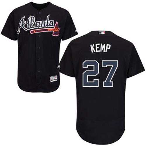 Atlanta Braves #27 Matt Kemp Navy Blue Flexbase Authentic Collection Stitched MLB Jersey