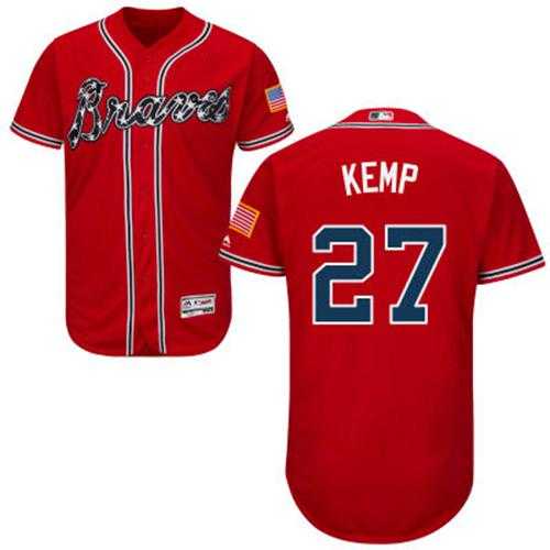 Atlanta Braves #27 Matt Kemp Red Flexbase Authentic Collection Stitched MLB Jersey