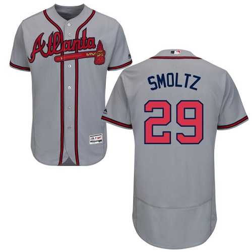 Atlanta Braves #29 John Smoltz Grey Flexbase Authentic Collection Stitched MLB Jersey