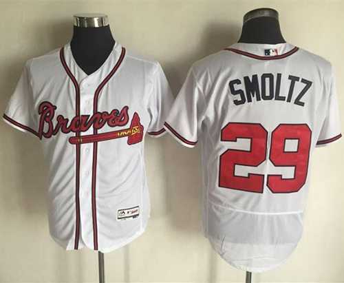 Atlanta Braves #29 John Smoltz White Flexbase Authentic Collection Stitched MLB Jersey