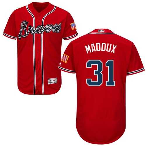Atlanta Braves #31 Greg Maddux Red Flexbase Authentic Collection Stitched MLB Jersey