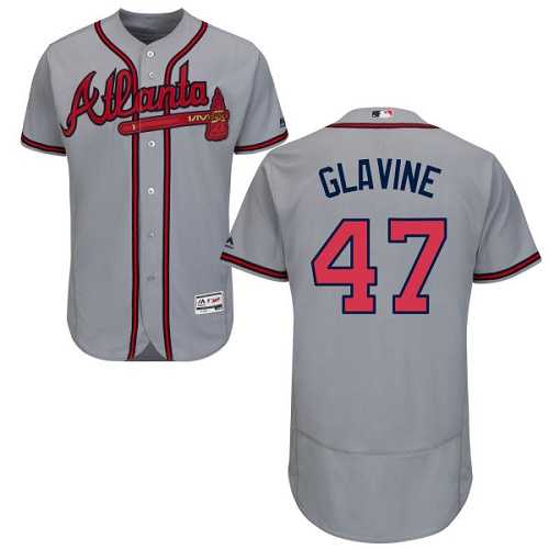 Atlanta Braves #47 Tom Glavine Grey Flexbase Authentic Collection Stitched MLB Jersey