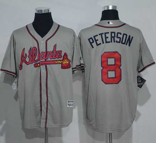 Atlanta Braves #8 Jace Peterson Grey New Cool Base Stitched MLB Jersey