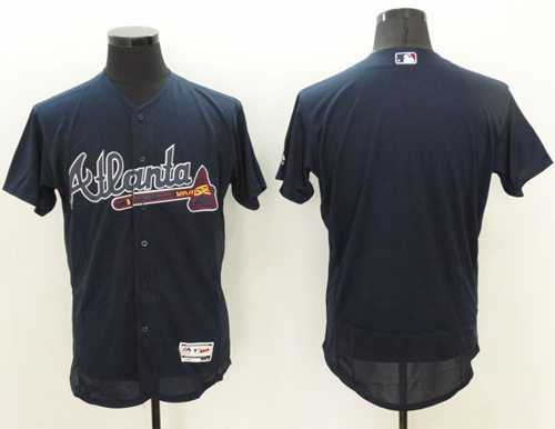 Atlanta Braves Blank Navy Blue Flexbase Authentic Collection Stitched MLB Jersey