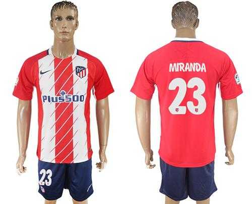 Atletico Madrid #23 Miranda Home Soccer Club Jersey