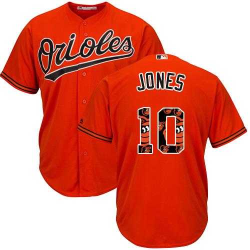 Baltimore Orioles #10 Adam Jones Orange Team Logo Fashion Stitched MLB Jersey