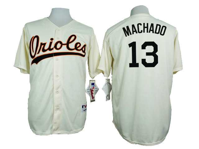 Baltimore Orioles #13 Manny Machado Cream 1954 Turn Back The Clock Throwback Stitched Baseball Jersey