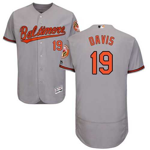 Baltimore Orioles #19 Chris Davis Grey Flexbase Authentic Collection Stitched MLB Jersey