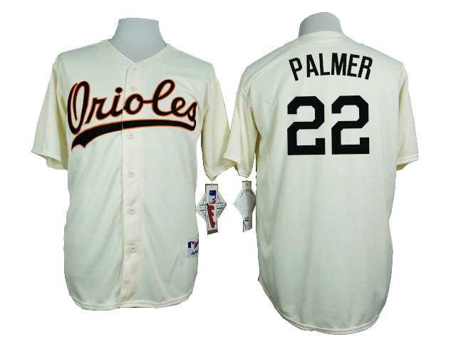 Baltimore Orioles #22 Jim Palmer Cream 1954 Turn Back The Clock Throwback Stitched Baseball Jersey