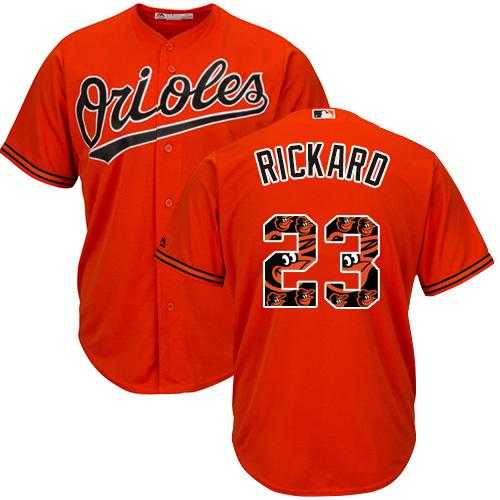 Baltimore Orioles #23 Joey Rickard Orange Team Logo Fashion Stitched MLB Jersey