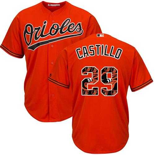 Baltimore Orioles #29 Welington Castillo Orange Team Logo Fashion Stitched MLB Jersey