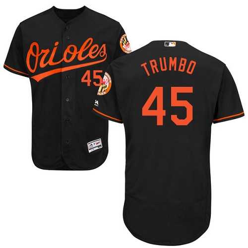 Baltimore Orioles #45 Mark Trumbo Black Flexbase Authentic Collection Stitched MLB Jersey