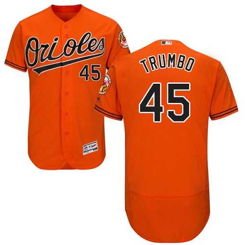 Baltimore Orioles #45 Mark Trumbo Orange Flexbase Authentic Collection Stitched MLB Jersey