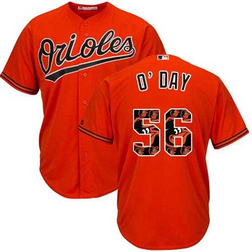 Baltimore Orioles #56 Darren O'Day Orange Team Logo Fashion Stitched MLB Jersey