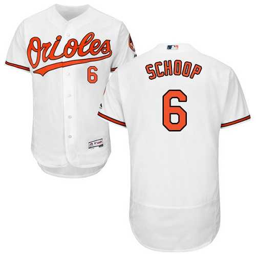 Baltimore Orioles #6 Jonathan Schoop White Flexbase Authentic Collection Stitched MLB Jersey
