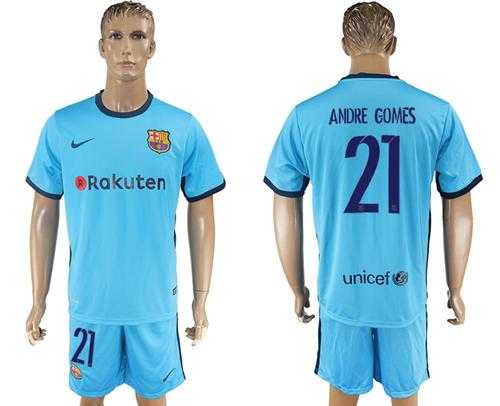 Barcelona #21 Andre Gomes Away Soccer Club Jersey