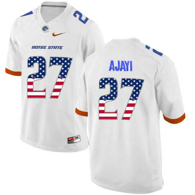 Boise State Broncos #27 Jay Ajayi White USA Flag College Football Jersey