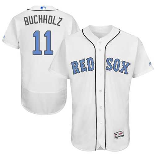 Boston Red Sox #11 Clay Buchholz White Flexbase Authentic Collection Father's Day Stitched MLB Jersey