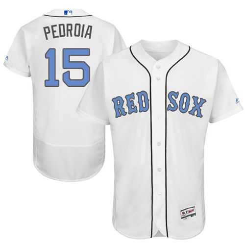 Boston Red Sox #15 Dustin Pedroia White Flexbase Authentic Collection Father's Day Stitched MLB Jersey