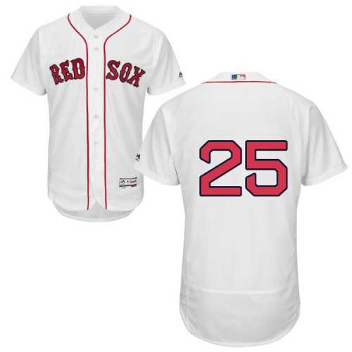 Boston Red Sox #25 Jackie Bradley Jr White Flexbase Authentic Collection Stitched MLB Jersey