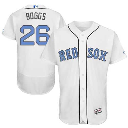 Boston Red Sox #26 Wade Boggs White Flexbase Authentic Collection Father's Day Stitched MLB Jersey