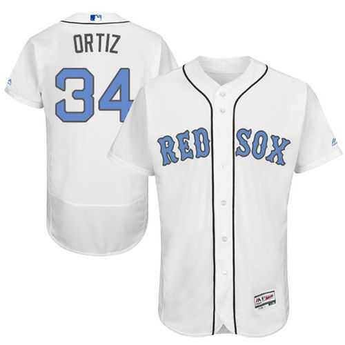 Boston Red Sox #34 David Ortiz White Flexbase Authentic Collection Father's Day Stitched MLB Jersey