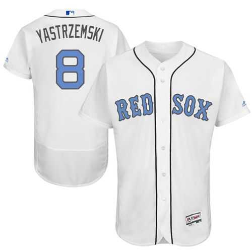 Boston Red Sox #8 Carl Yastrzemski White Flexbase Authentic Collection Father's Day Stitched MLB Jersey
