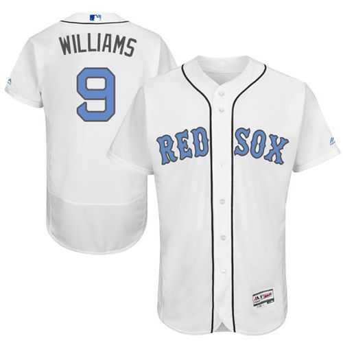 Boston Red Sox #9 Ted Williams White Flexbase Authentic Collection Father's Day Stitched MLB Jersey