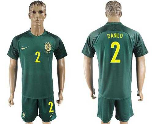 Brazil #2 Danilo Away Soccer Country Jersey