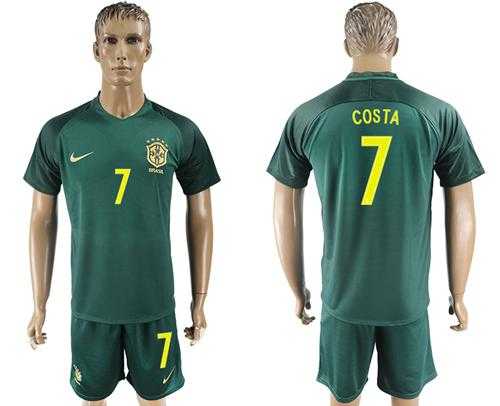 Brazil #7 Costa Away Soccer Country Jersey