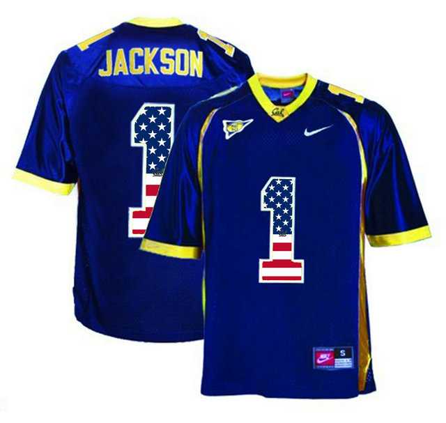 California Golden Bears #1 DeSean Jackson Navy USA Flag College Football Jersey