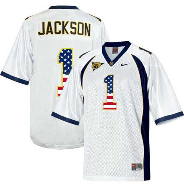 California Golden Bears #1 DeSean Jackson White USA Flag College Football Jersey