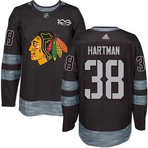 Chicago Blackhawks #38 Ryan Hartman Black 1917-2017 100th Anniversary Stitched NHL Jersey