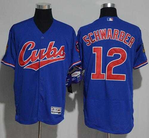 Chicago Cubs #12 Kyle Schwarber Blue Flexbase Authentic Collection 1994 Turn Back The Clock Stitched MLB Jersey