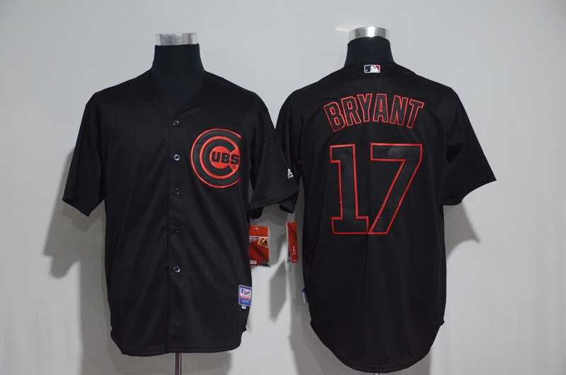 Chicago Cubs #17 Kris Bryant Black Cool Base Stitched MLB Jersey