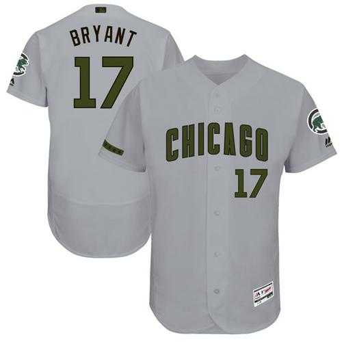 Chicago Cubs #17 Kris Bryant Grey Flexbase Authentic Collection Memorial Day Stitched MLB Jersey