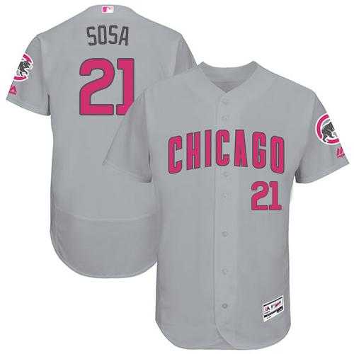Chicago Cubs #21 Sammy Sosa Grey Flexbase Authentic Collection Mother's Day Stitched MLB Jersey