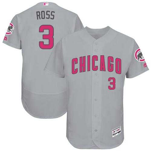 Chicago Cubs #3 David Ross Grey Flexbase Authentic Collection Mother's Day Stitched MLB Jersey