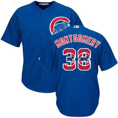 Chicago Cubs #38 Mike Montgomery Blue Team Logo Fashion Stitched MLB Jersey