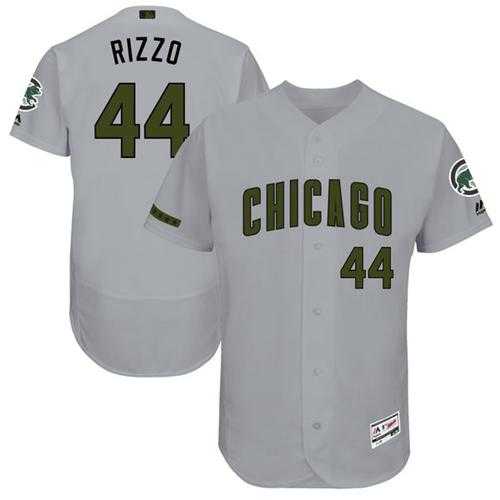 Chicago Cubs #44 Anthony Rizzo Grey Flexbase Authentic Collection Memorial Day Stitched MLB Jersey