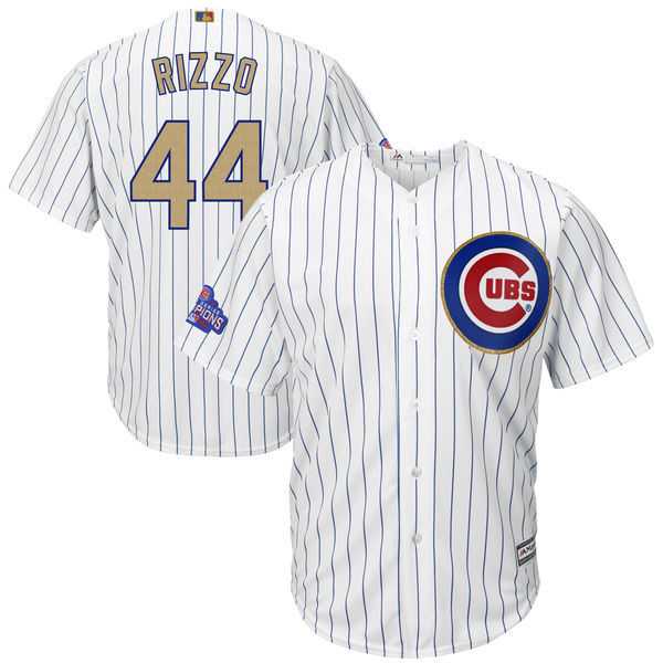 Chicago Cubs #44 Anthony Rizzo White 2017 Gold Program Cool Base Stitched MLB Jersey