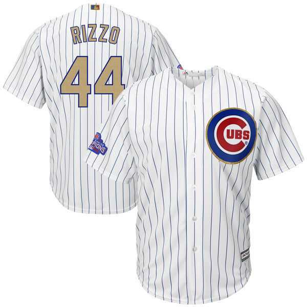 Youth Chicago Cubs #44 Anthony Rizzo White 2017 Gold Program Cool Base Stitched MLB Jersey Youth Chicago Cubs #44 Anthony Rizzo White 2017 Gold Program Cool Base Stitched MLB Jersey