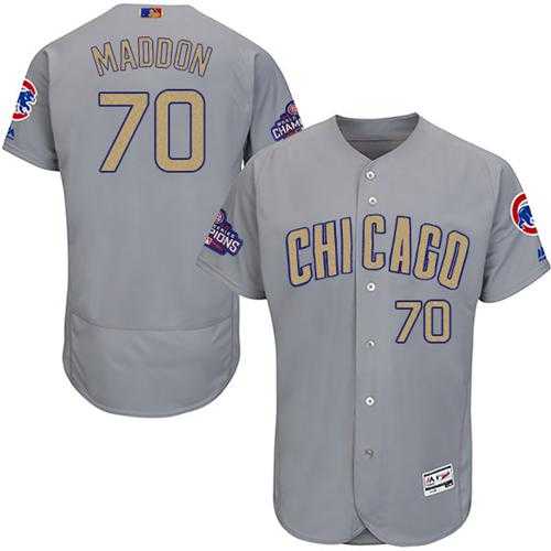 Chicago Cubs #70 Joe Maddon Grey Flexbase Authentic 2017 Gold Program Stitched MLB Jersey