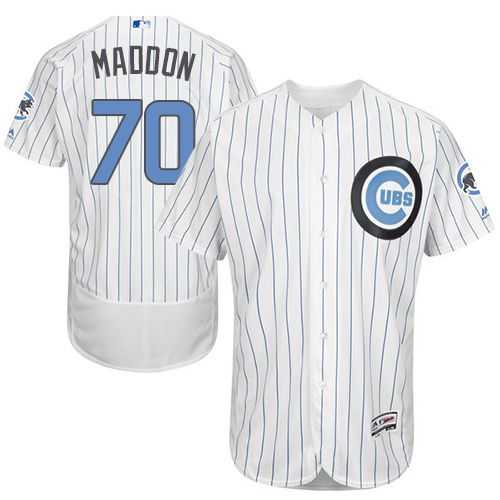 Chicago Cubs #70 Joe Maddon White(Blue Strip) Flexbase Authentic Collection Father's Day Stitched MLB Jersey