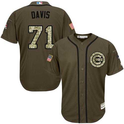 Chicago Cubs #71 Wade Davis Green Salute to Service Stitched MLB Jersey